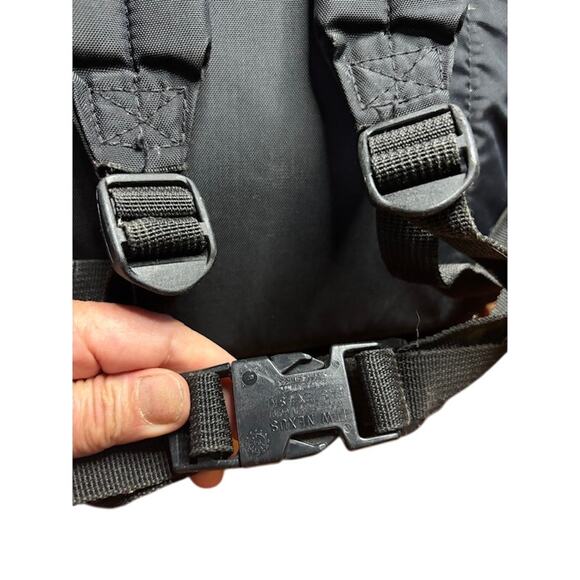 Vintage 90s 1994 JanSport Blue Green Backpack Suede Leather Bottom Backpack - Picture 4 of 12